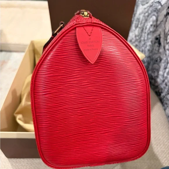 Louis Vuitton Castillian Red Epi speedy 25 rare excellent condition vintage - Picture 4 of 13